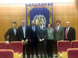 With Gianni Bottari, David González-Rodríguez, Mª Ángeles Herranz, Enrique Ortí and Nazario Martín, after Alberto's viva